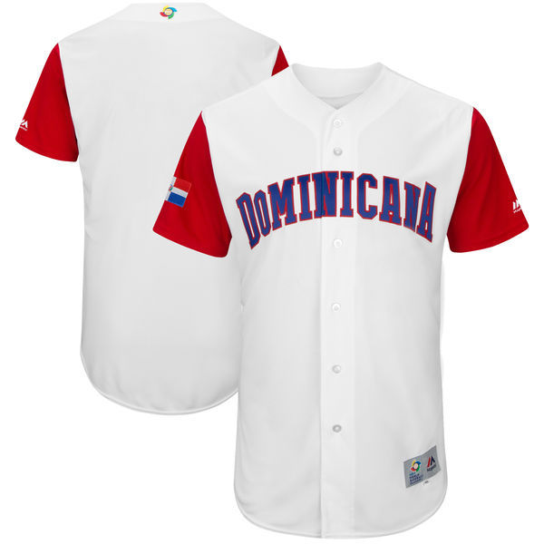 customized Men Dominican Republic Baseball Majestic White 2017 World Baseball Classic Authentic Team Jersey->more jerseys->MLB Jersey
